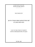 Quản lý hoạt động kinh tế báo chí của báo nhân dân 