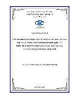 Văn hóa doanh nghiệp tại các ngân hàng thương mại việt nam trong tiến trình hội nhập quốc tế phân tích trường hợp ngân hàng thương mại cổ phần ngoại thương việt nam 