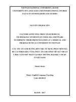 Các yếu tố ảnh hưởng đến việc sử dụng phần mền ell để cải thiệt khả năng phát âm cho sinh viên kỹ thuật y học năm thứ nhất tại một trường đại học y dược ở việt nam 