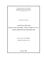 Tổ chức dạy học stem chủ đề năng lượng điện công suất điện vật lí 11 chương trình giáo dục phổ thông mới 