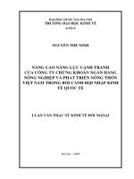 Nâng cao năng lực cạnh tranh của công ty chứng khoán ngân hàng nông nghiệp và phát triển nông thôn việt nam trong bối cảnh hội nhập kinh tế quốc tế 