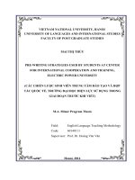 Các chiến lược sinh viên trung tâm đào tạo và hợp tác quốc tế trường đại học điện lực sử dụng trong giai đoạn trước khi viết 