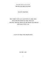 Phát triển năng lực giải toán của học sinh bằng phương pháp dạy học tích cực chương “phương pháp toạ độ trong mặt phẳng” lớp 10 ban nâng cao 