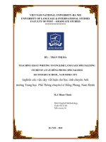 Nghiên cứu việc dạy viết luận cho học sinh chuyên anh trường trung học phổ thông chuyên lê hồng phong nam định 