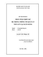 Phân tích thiết kế hệ thống thông tin quản lý tiền gửi tại ngân hàng 