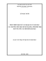 Phát triển đội ngũ cán bộ quản lý giáo dục các trường tiểu học huyện hạ hòa tỉnh phú thọ đáp ứng yêu cầu đổi mới giáo dục 