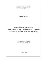 Mở rộng nguyên lý thứ nhất nhiệt động lực học trong giảng dạy vật lý 10 nâng cao ở trường trung học phổ thông 