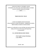 A study on modification of english final sounds in connected speech problems faced by the high school students and solutions 