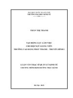 Tạo động lực làm việc cho đội ngũ giảng viên trường cao đẳng phát thanh truyền hình i 