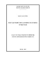 Đào tạo nghề cho lao động xuất khẩu ở việt nam 