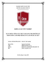 Xuất khẩu nông sản sang thị trường eu bối cảnh hiệp định evfta đã được ký kết 