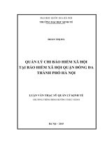 Quản lý chi bảo hiểm xã hội tại bảo hiểm xã hội quận đống đa thành phố hà nội 