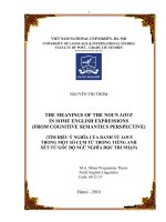 Tìm hiểu ý nghĩa của danh từ love trong một số cụm từ trong tiếng anh xét từ góc độ ngữ nghĩa học tri nhận 
