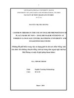 Common errors in the use of english prepositions of place made by non english major students at foreign language center haiphong university and suggested solutions 