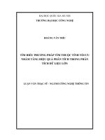 Tìm hiểu phương pháp tìm thuộc tính tối ưu nhằm tăng hiệu quả phân tích trong phân tích dữ liệu lớn 