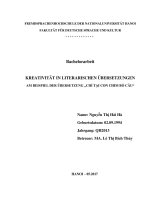 Kreativität in literarischen übersetzungen am beispiel der übersetzung chỉ tại con chim bồ câu 