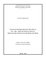 Sử dụng bản đồ khái niệm như một công cụ dạy học kiểm tra đánh giá tích cực trong dạy học nội dung tọa độ trong mặt phẳng 