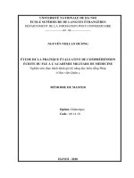 Étude de la pratique évaluative de compréhension écrite du fle à l’académie militaire de médecine 