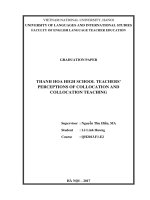 Thanh hoa high school teachers’ perceptions of collocation and collocation teaching 
