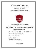 Tác động của covid 19 đến nguồn vốn fdi vào việt nam 