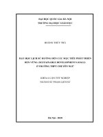 Dạy học lịch sử hướng đến các mục tiêu phát triển bền vững sustainable development goals ở trường thpt chuyên ngữ 