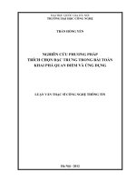 Nghiên cứu phương pháp trích chọn đặc trưng trong bài toán khai phá quan điểm và ứng dụng 