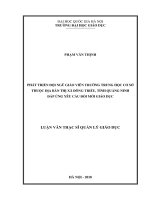 Phát triển đội ngũ giáo viên trường trung học cơ sở thuộc địa bàn thị xã đông triều tỉnh quảng ninh đáp ứng yêu cầu đổi mới giáo dục 