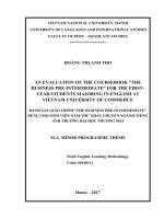 Đánh giá giáo trình the business pre intermediate dùng cho sinh viên năm thứ nhất chuyên ngành tiếng anh trường đại học thương mại 