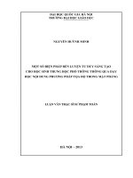 Một số biện pháp rèn luyện tư duy sáng tạo cho học sinh trung học phổ thông thông qua dạy học nội dung phương pháp tọa độ trong mặt phẳng 