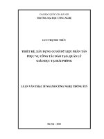 Thiết kế xây dựng cơ sở dữ liệu phân tán phục vụ công tác đào tạo quản lý giáo dục tại hải phòng 