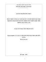 Phát triển năng lực giải quyết vấn đề trong dạy học nội dung đạo hàm chương trình toán trung học phổ thông ban nâng cao 