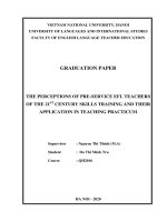 The perceptions of pre service efl teachers of the 21st century skills training and their application in teaching practicum 