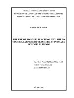 The use of songs in teaching english to young learners by teachers at primary schools in hanoi 