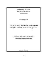 Xây dựng nông thôn mới trên địa bàn huyện lâm bình tỉnh tuyên quang 