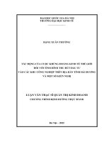 Tác động của cuộc khủng hoảng kinh tế thế giới đối với tình hình thu hút đầu tư vào các khu công nghiệp trên địa bàn tỉnh hải dương và một số kiến nghị 