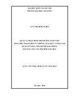Quản lý hoạt động bồi dưỡng giáo viên tổng phụ trách đội của phòng giáo dục và đào tạo quận lê chân thành phố hải phòng đáp ứng yêu cầu đổi mới giáo dục 