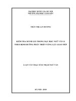Kiểm tra đánh giá trong dạy học ngữ văn 11 theo định hướng phát triển năng lực giao tiếp 