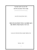 Một số giải pháp nâng cao hiệu quả hệ thống nhận dạng vân tay 