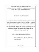 An investigation on common errors in pronouncing english consonants made by 6 to 10 year old students at linkinworld english skills center dong anh hanoi 
