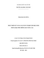 Phát triển kỹ năng giải toán tổ hợp cho học sinh trung học phổ thông ban nâng cao 