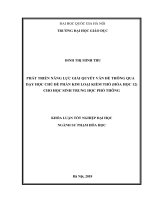 Phát triển năng lực giải quyết vấn đề thông qua dạy học chủ đề phần kim loại kiềm thổ hóa học 12 cho học sinh trung học phổ thông 