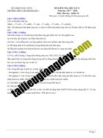 Đề thi HK2   hóa 10   THPT yên phong   bắc ninh   2017 2018   có lời giải
