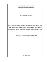 Quản lý hoạt động tổ chuyên môn trường trung học phổ thông bắc thăng long huyện đông anh thành phố hà nội trong bối cảnh đổi mới giáo dục hiện nay 