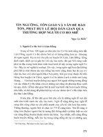 Tín ngưỡng tôn giáo và vấn đề bảo tồn phát huy lễ hội dân gian qua trường hợp người cơ ho srê 