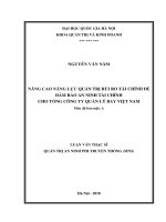 Nâng cao năng lực quản trị rủi ro tài chính để đảm bảo an ninh tài chính cho tổng công ty quản lý bay việt nam 