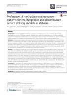 Preference of methadone maintenance patients for the integrative and decentralized service delivery models in vietnam 