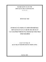 Đánh giá tác động của biến đổi khí hậu đến sản xuất lúa và bước đầu đề xuất các giải pháp thích ứng cho huyện thái thụy tỉnh thái bình 