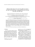 Đánh giá khả năng xử lý asen trong đất của một số loài thực vật bản địa mọc xung quanh khu mỏ chì kẽm chợ đồn tỉnh bắc kạn 