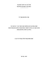 Xây dựng và sử dụng hệ thống bài tập hóa học phần phi kim lớp 10 nhằm phát triển năng lực học sinh theo hướng tiếp cận pisa 