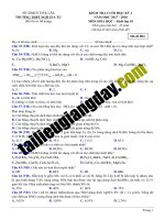 Đề thi HK2   hóa  10   THPT ngô gia tự   đăk lăk  2017   2018  có lời giải